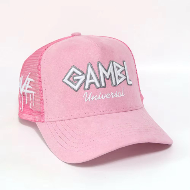 Bubblegum Pink Championship Suede Trucker