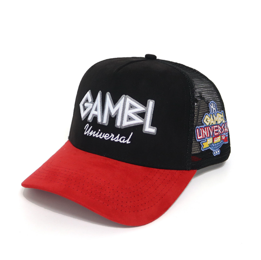2 Tone Black and Red SnapBack Trucker