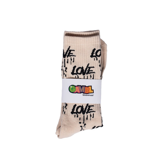 Beige Love Socks