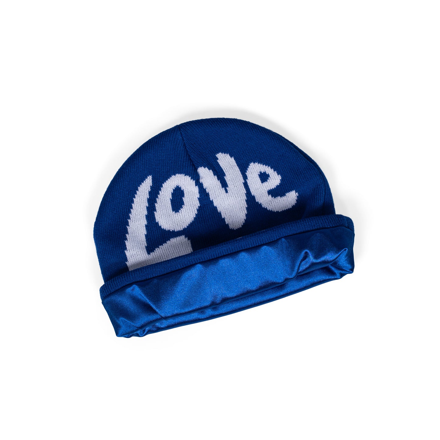 Blue Love Beanie - Satin lined
