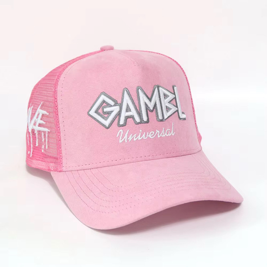Bubblegum Pink Championship Suede Trucker