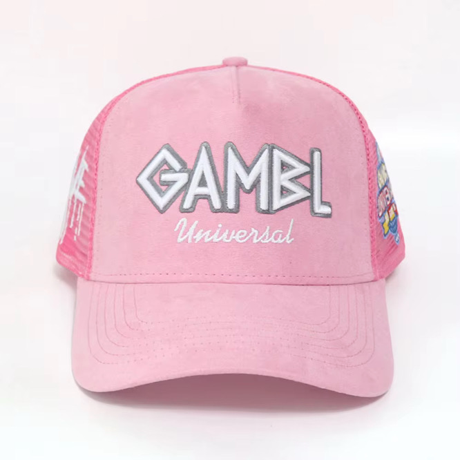 Bubblegum Pink Championship Suede Trucker