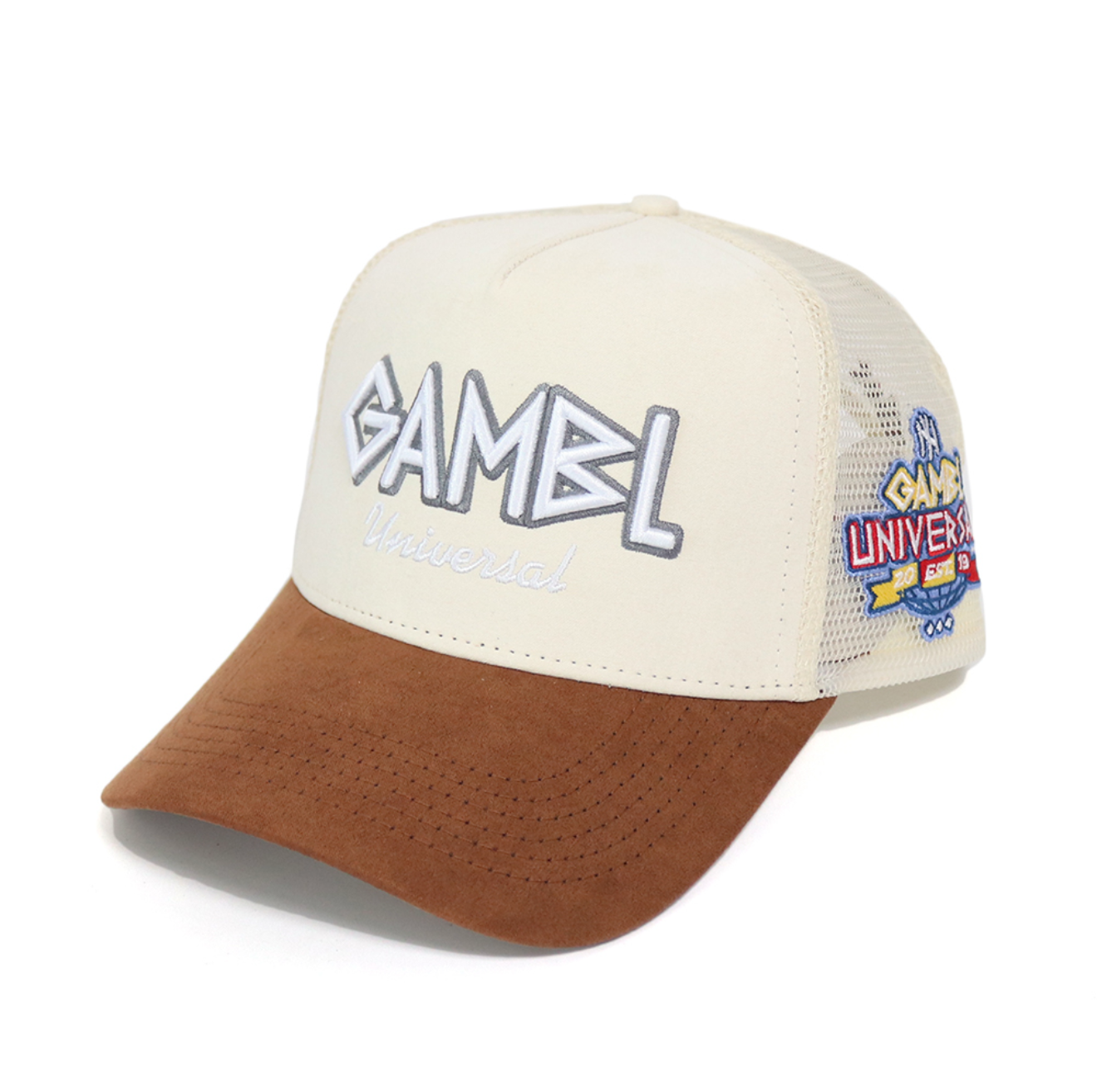 2 Tone White and Brown SnapBack Trucker