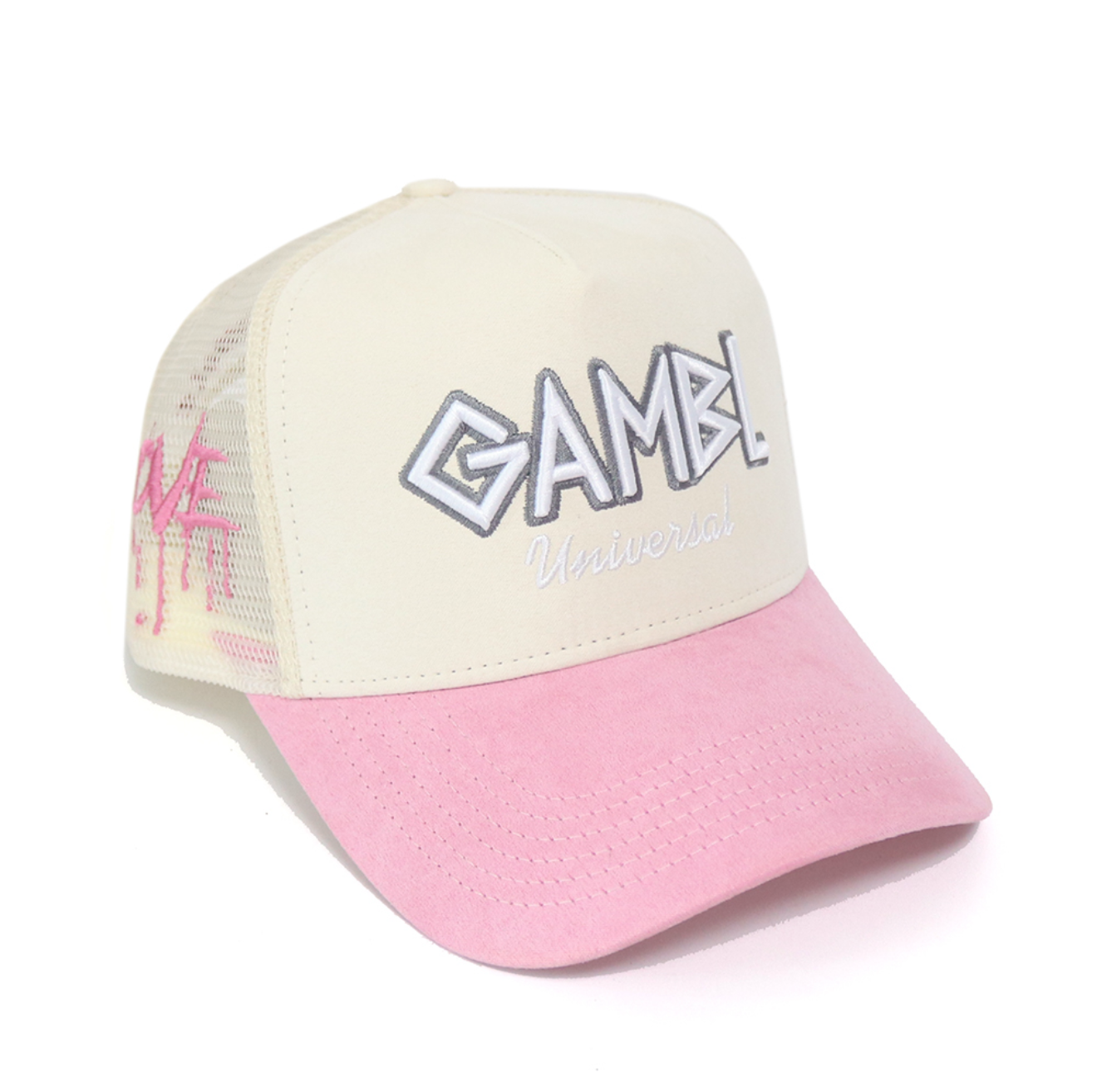 2 Tone White and Pink SnapBack Trucker