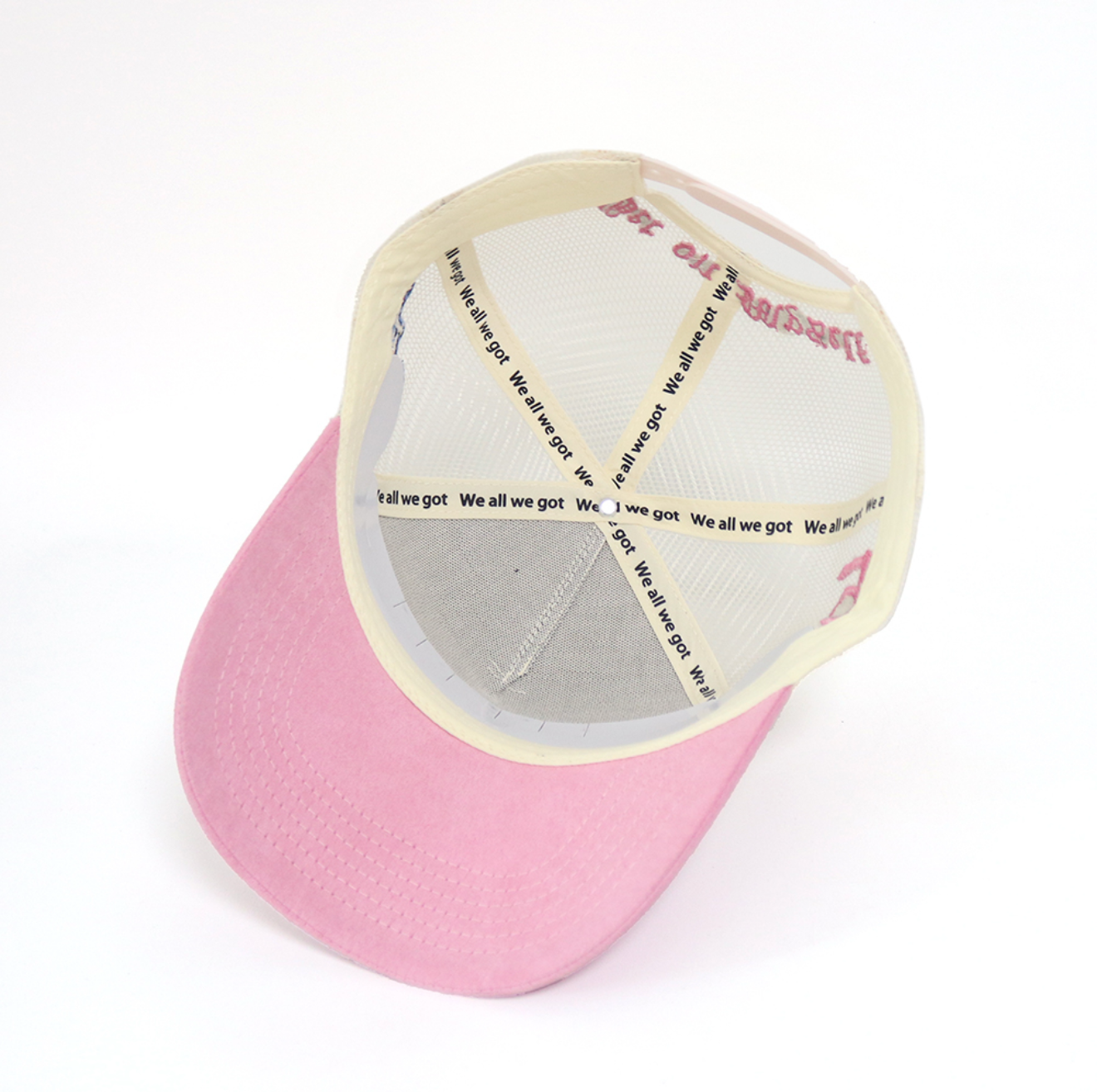 2 Tone White and Pink SnapBack Trucker