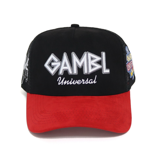 2 Tone Black and Red SnapBack Trucker