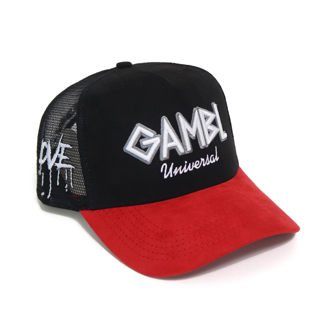 2 Tone Black and Red SnapBack Trucker