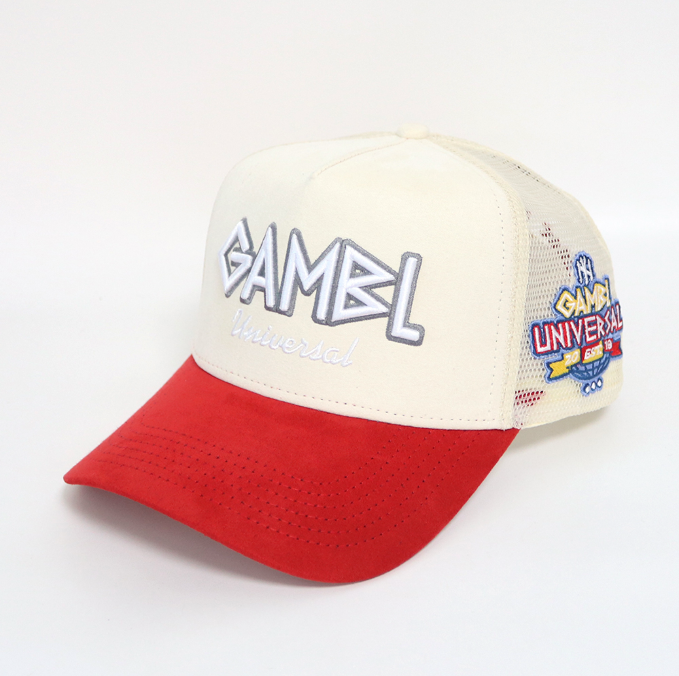 2 Tone White and Red SnapBack Trucker