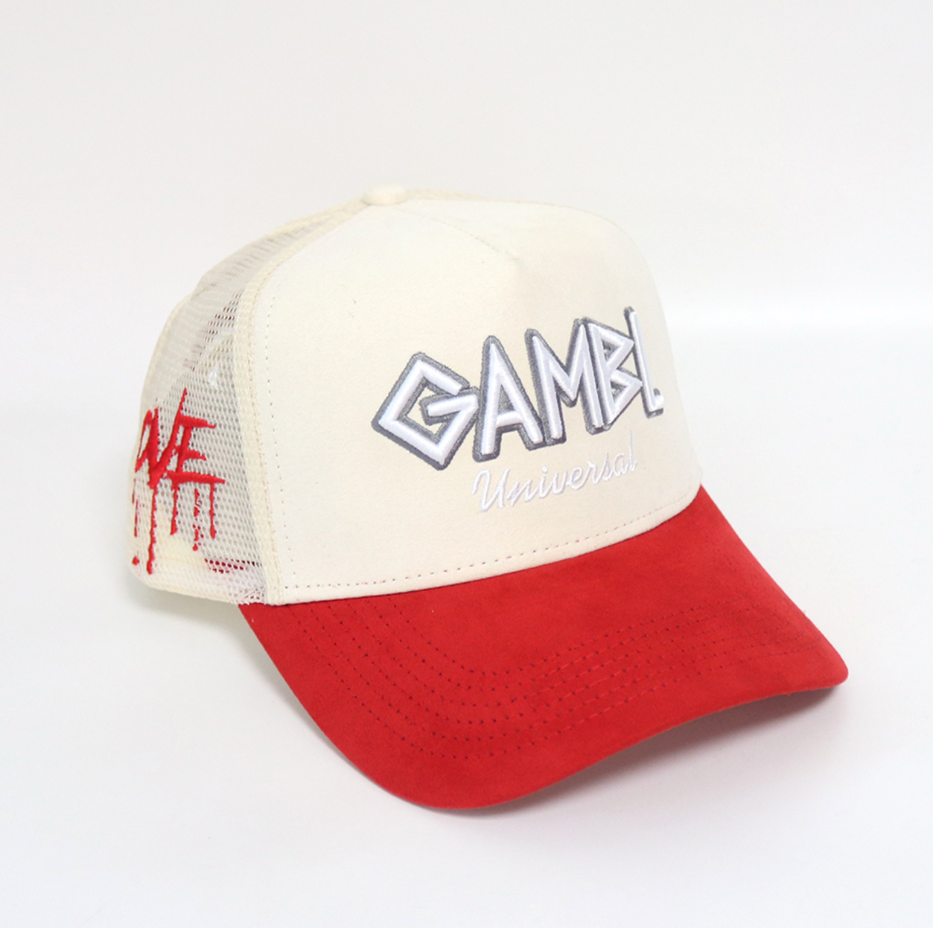 2 Tone White and Red SnapBack Trucker