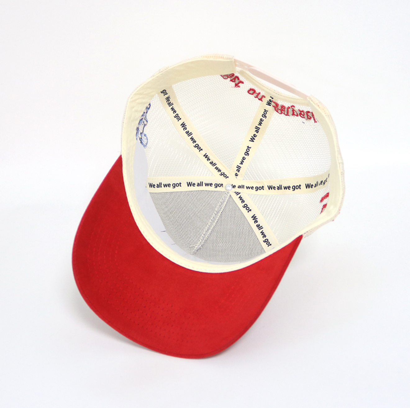 2 Tone White and Red SnapBack Trucker