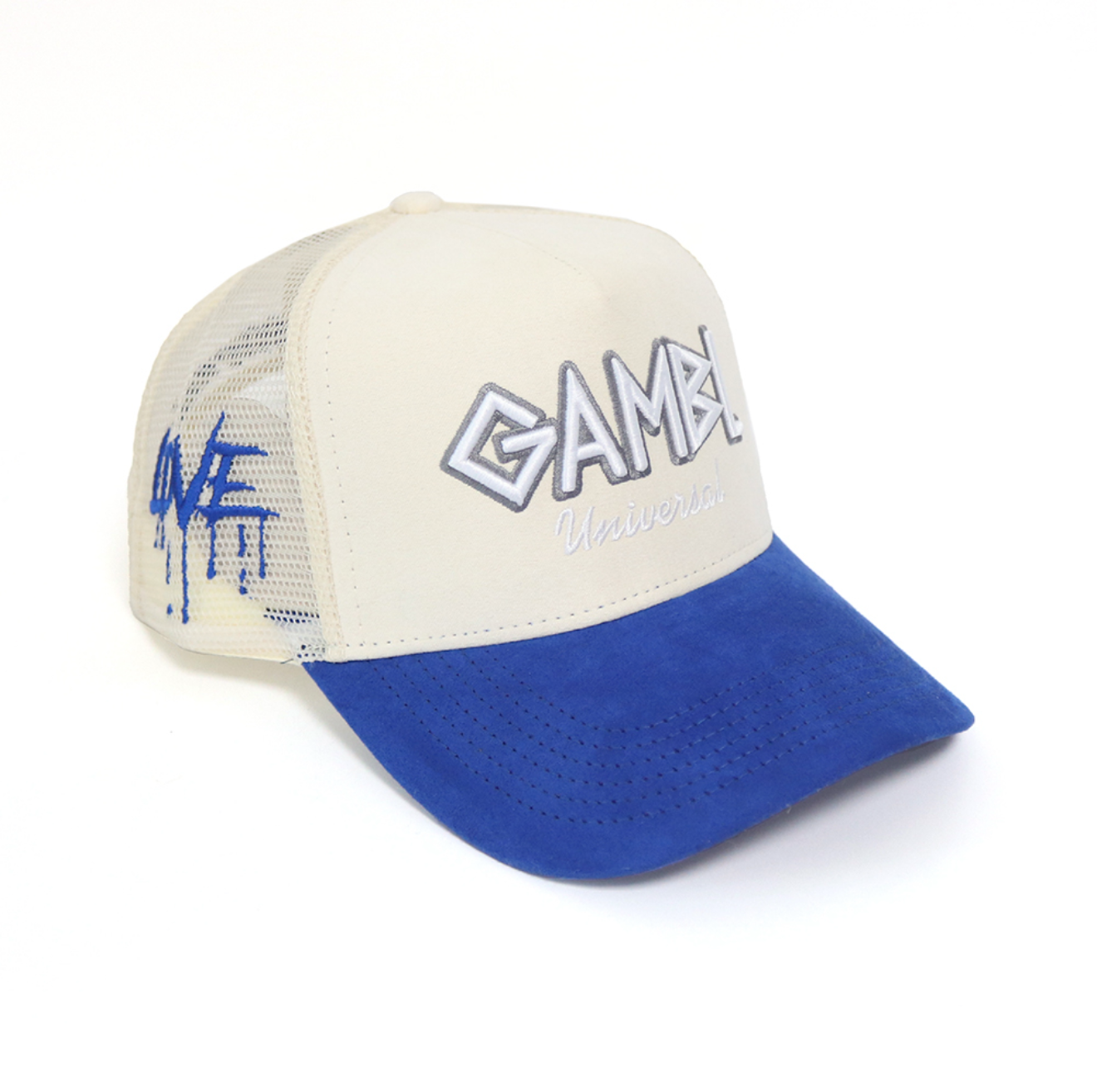 2 Tone White and Blue SnapBack Trucker